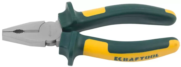 Плоскогубцы KRAFTOOL"KRAFT-MAX"комб,Cr-Mo,маслобензост двухкомп рукоятки,шарнирное соединение с повыш износост,160мм 22011-1-16 купить в Тюмени