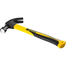 Молоток-гвоздодер "Fiberglass" с фиберглассовой рукояткой, 450 г, STAYER Professional 2026-450_z01