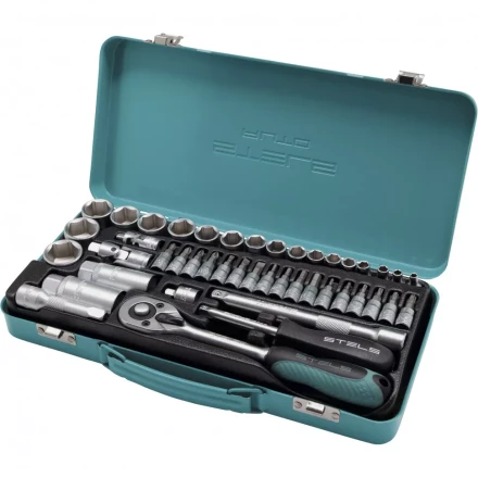Набор торцевых головок с трещоткой 1/4 и 3/8 44 предмета Stels 13575 купить в Тюмени