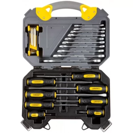 Набор инструментов STAYER &quot;PROFI&quot; универсальный, высококачественная CRV сталь, хромированное покрытие, 26 предметов 27710-H26 купить в Тюмени