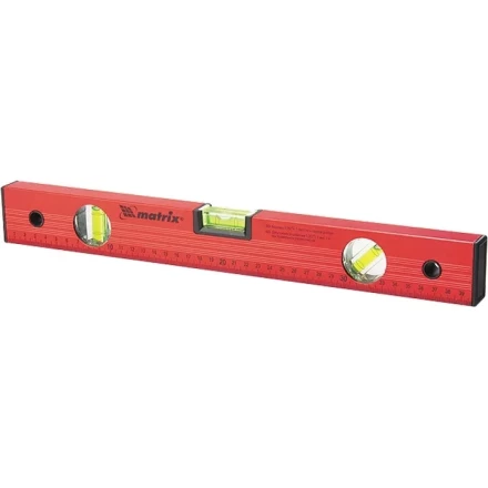 Уровень алюминиевый 2000 мм 3 глазка красный линейка  MATRIX 33241 купить в Тюмени