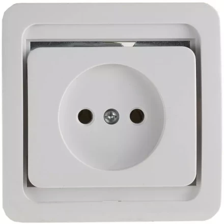 Розетка СВЕТОЗАР &quot;ГАММА&quot; одинарная, цвет белый, 16А/~250В SV-54100-W купить в Тюмени