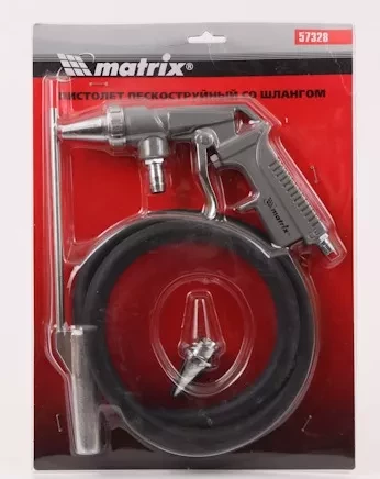 Пистолет пескоструйный со шлангом, пневматический  MATRIX 57328 купить в Тюмени