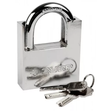 Замок ЗУБР &quot;ЭКСПЕРТ&quot; навесной, стальной корпус, закаленная дужка, с дополнительной защитой, 70мм 37223-70 купить в Тюмени