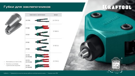 Губки для заклепочников KRAFTOOL 31181-SJ купить в Тюмени