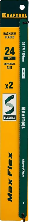 Полотно гибкое Max Flex, KRAFTOOL 15941-24-S2, безопасное, с волнообразной разводкой, 24 TPI, 2шт, 300мм 15941-24-S2 купить в Тюмени