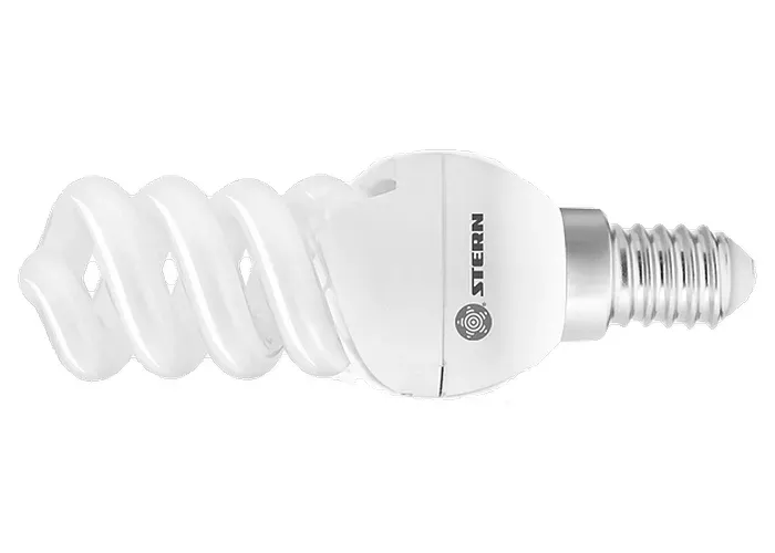 Лампа компактная люминесцентная спиральная 9W 2700K E14 8000ч Stern 90921 купить в Тюмени
