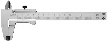 Штангенциркуль металлический тип 1, класс точности 2, 125мм, шаг 0,1мм 3445-125 купить в Тюмени