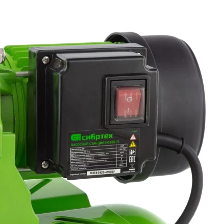 Насосная станция НС650-П, 650 Вт, напор 37 м, 3200 л/ч, ресивер 19 л Сибртех 97247 купить в Тюмени