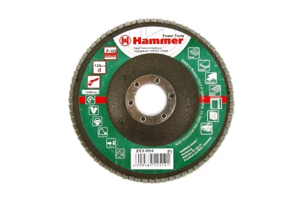 Круг Лепестковый Торцевой (КЛТ) HAMMER КЛТ 1 Ф125х22 Р100 213-004 купить в Тюмени