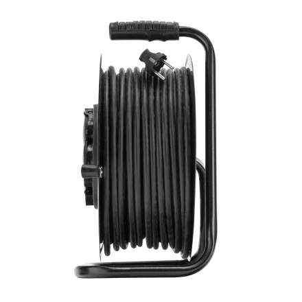 Удлинитель силовой 50 м, 16А, тип УХз16, ПВС 3 x 2.5 мм, на стальной катушке, 4 розетки Сибртех 95874 купить в Тюмени