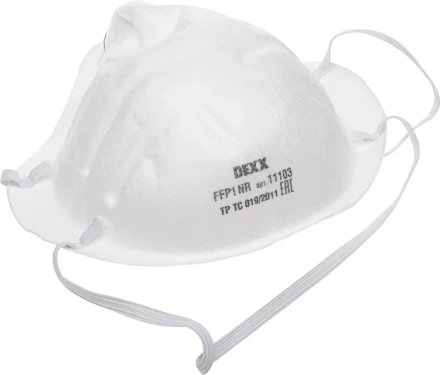 Полумаска фильтрующая DEXX противоаэрозольная, многослойная, коническая, FFP1 11103 купить в Тюмени