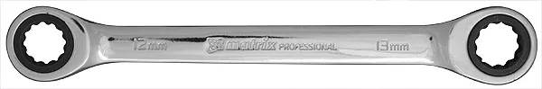 Ключ накидной трещоточный 16х17мм CrV зеркальный хром MATRIX PROFESSIONAL 14505 купить в Тюмени
