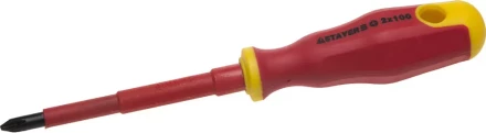 Отвертка STAYER "PROFI" "ELECTRO" диэлектрическая до 1000В, двухкомп рукоятка, PH № 2 х 100мм 25142-2-10 купить в Тюмени