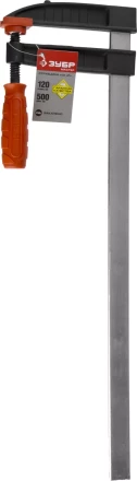 Струбцина ЗУБР &quot;МАСТЕР&quot;, тип &quot;F&quot;, пластмассовая ручка, стальная закаленная рейка, 120х500мм 32150-120-500 купить в Тюмени