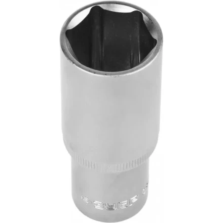 Головка торцовая ЗУБР &quot;МАСТЕР&quot; (1/2&quot;), удлиненная, Cr-V, FLANK, хроматированное покрытие, 22мм 27726-22 купить в Тюмени