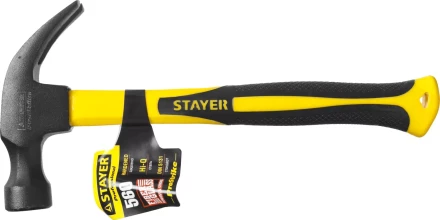 Молоток-гвоздодер &quot;Fiberglass&quot; с фиберглассовой рукояткой, 560 г, STAYER Professional 2026-560_z01 купить в Тюмени