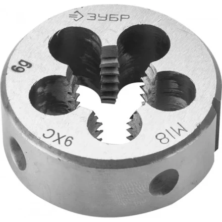 Плашка ЗУБР &quot;МАСТЕР&quot; круглая ручная для нарезания метрической резьбы, М18 x 2,5 4-28022-18-2.5 купить в Тюмени