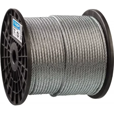 Трос стальной ЗУБР &quot;ПРОФЕССИОНАЛ&quot;, оцинкованный, DIN 3055, d=6 мм, L=120 м 4-304110-06 купить в Тюмени