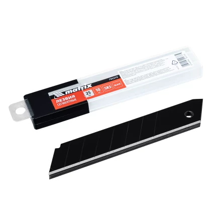 Лезвия, 25 мм, сталь SK5, black, 10 шт Matrix 793379 купить в Тюмени