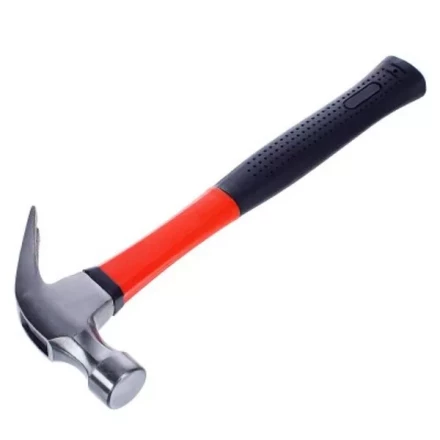 Молоток-гвоздодёр 450г фибергласовая двухкомпонентная ручка магнит Вихрь купить в Тюмени