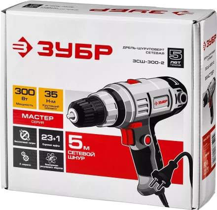Дрель-шуруповерт сетевая ЗСШ-300-2 серия МАСТЕР купить в Тюмени