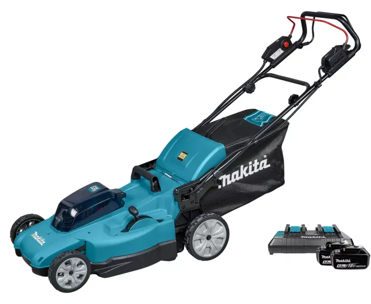 Аккумуляторная газонокосилка самоходная 53см, 2х18V Makita DLM539CT2 (2*5 Ач, ЗУ) купить в Тюмени