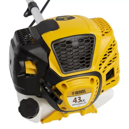 Триммер бензиновый DTL-43, 43 см3, неразъемная штанга, состоит из 2 частей Denzel 96263 купить в Тюмени