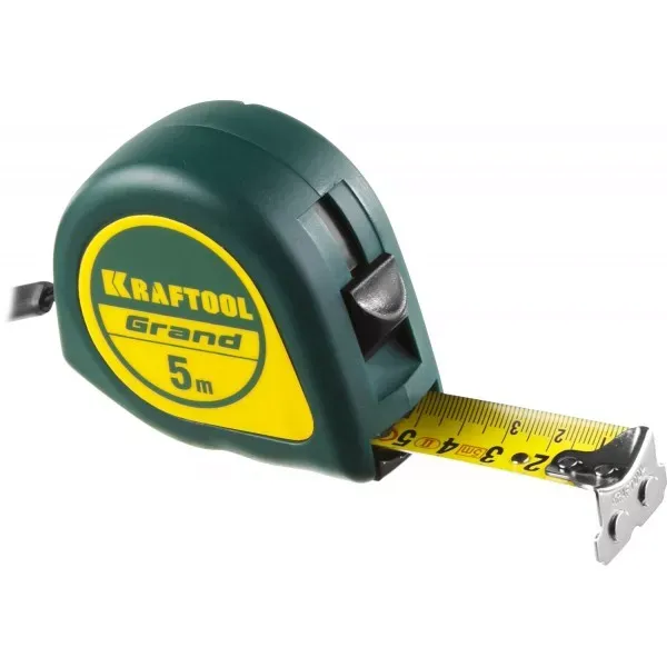Рулетка KRAFTOOL GRAND, обрезиненный пластиковый корпус, 5м/25мм 34022-05-25 купить в Тюмени