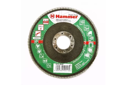 Круг Лепестковый Торцевой (КЛТ) HAMMER КЛТ 1 Ф125х22 Р150 213-006 купить в Тюмени