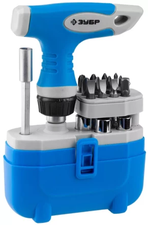 Набор ЗУБР &quot;ЭКСПЕРТ&quot; Отвертка реверсивная с пистолетной двухкомпонетной рукояткой; Cr-V биты, 20 предметов 25413-H20 купить в Тюмени