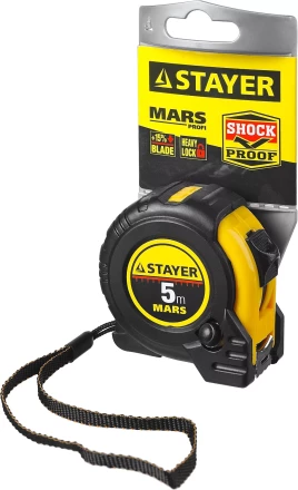 Рулетка STAYER "PROFI" "MARS", обрезиненный корпус, 5мх19мм 34131-05 купить в Тюмени