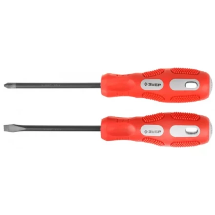 Набор отверток ЗУБР &quot;МАСТЕР&quot;, хром-ванадиевая сталь, эргономичная трехкомпонентная рукоятка, 2шт 25235-H2 купить в Тюмени