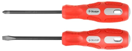 Набор отверток ЗУБР &quot;МАСТЕР&quot;, хром-ванадиевая сталь, эргономичная трехкомпонентная рукоятка, 2шт 25235-H2 купить в Тюмени