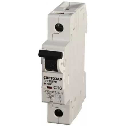 Выключатель автоматический СВЕТОЗАР &quot;ПРЕМИУМ&quot; 1-полюсный, 63 A, &quot;C&quot;, откл. сп. 10 кА, 230 / 400 В SV-49031-63-C купить в Тюмени