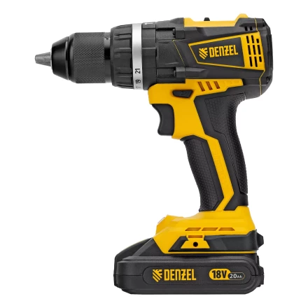 Дрель-шуруповерт аккумуляторная ударная бесщет Denzel CIDB-IB-18-02 26130, Li-Ion, 18 В, 2 акк. купить в Тюмени