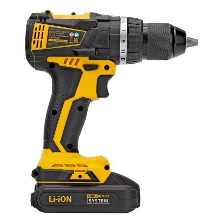 Дрель-шуруповерт аккумуляторная ударная бесщет Denzel CIDB-IB-18-02 26130, Li-Ion, 18 В, 2 акк. купить в Тюмени