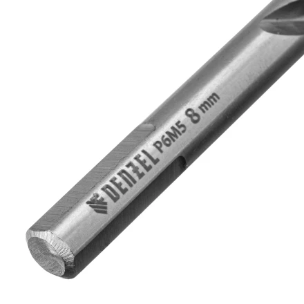 Сверло спиральное по металлу Denzel 8 x 117 мм, Р6М5, Golden Tip, 718239 купить в Тюмени