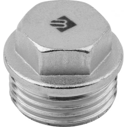 Заглушка ЗУБР &quot;ЭКСПЕРТ&quot;, никелированная латунь, 6-ти гранная головка, внутренняя резьба, 1/2&quot; 51297-1/2 купить в Тюмени