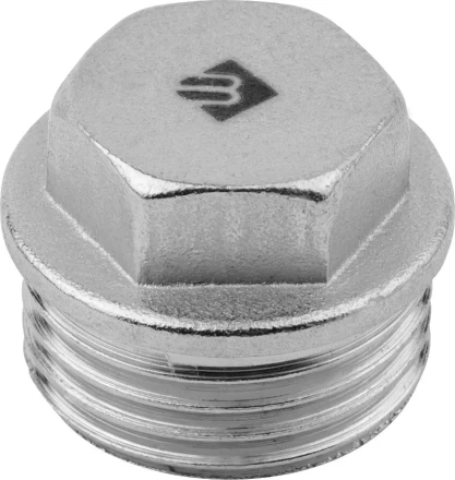 Заглушка ЗУБР &quot;ЭКСПЕРТ&quot;, никелированная латунь, 6-ти гранная головка, внутренняя резьба, 1/2&quot; 51297-1/2 купить в Тюмени