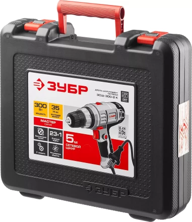 Дрель-шуруповерт сетевая в кейсе ЗСШ-300-2 К серия МАСТЕР купить в Тюмени