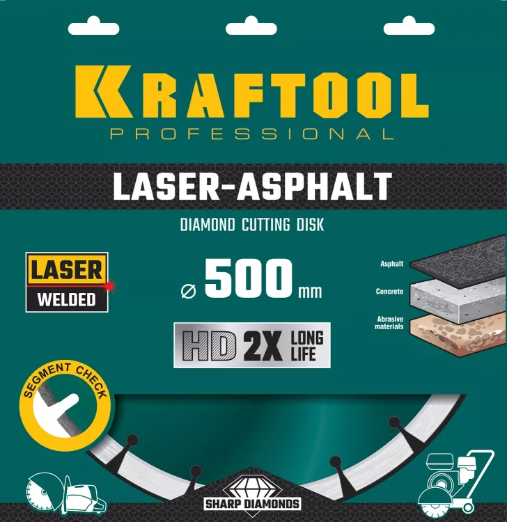Диски алмазные отрезные для бетонорезов и швонарезчиков ASPHALT 36687-500 купить в Тюмени