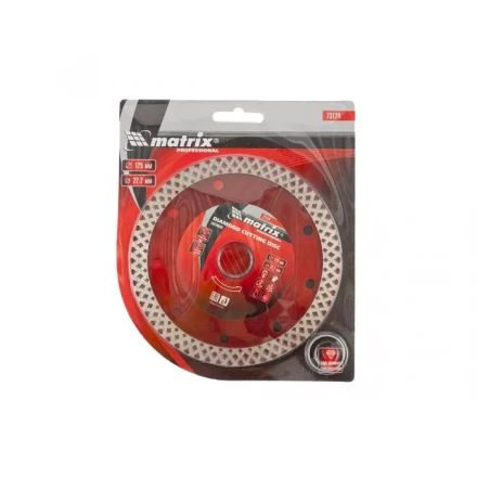 Диск алмазный отрезной сплошной 125 х 22,2 мм сухая резка MATRIX Professional 73124 купить в Тюмени