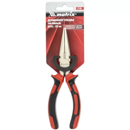 Длинногубцы NICKEL 160 мм прямые никелированные двухкомпонентные рукоятки MTX 171649 купить в Тюмени