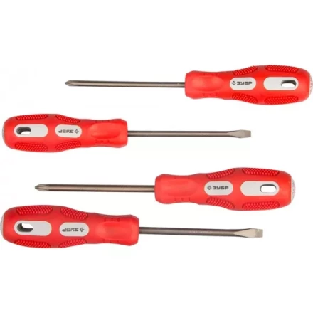 Набор отверток ЗУБР &quot;МАСТЕР&quot;, хром-ванадиевая сталь, эргономичная трехкомпонентная рукоятка, 4шт 25235-H4 купить в Тюмени