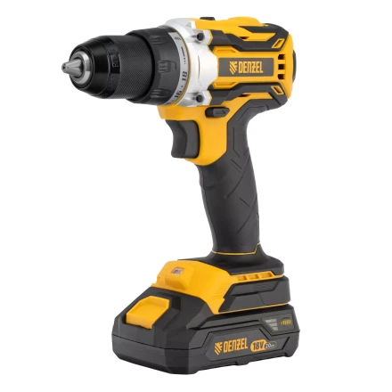Дрель-шуруповерт аккумуляторная Denzel  BLDL-18-0 26140, бесщет.2 Li-Ion, 18 В купить в Тюмени