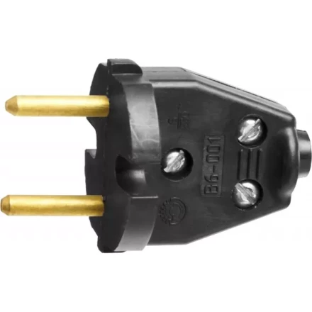 Вилка СИБИН электрическая, разборная, 6А/220В, черная 55152-B купить в Тюмени