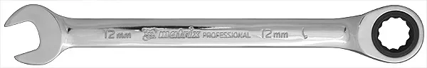 Ключ комбинированный трещоточный 10мм CrV зеркальный хром MATRIX PROFESSIONAL 14803 купить в Тюмени