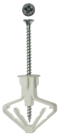 Дюбель ЗУБР &quot;МАСТЕР&quot; полипропиленовый, тип &quot;Бабочка&quot;, для пустотелых конструкций, с оцинкованным саморезом, 10 х 50 мм, 4 шт 4-301326 купить в Тюмени