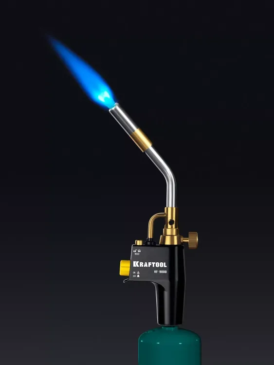 Blue Fire  KF-9000  горелка для МАПП / MAPP газа,  с пъезоподжигом,  на баллон c резьбовым соединением US 1, 2000°C 55510 купить в Тюмени